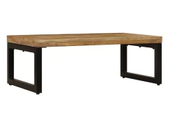 Online Mesa de centro 100x50x35 cm madeira de mangueira maciça e aço PT479526 Castanho