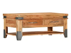Discount vidaxl Mesa de centro 110x52x45 cm madeira de acácia maciça Natural claro