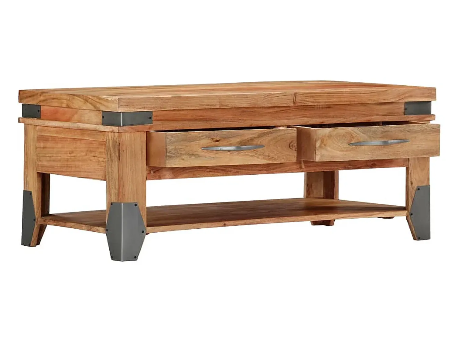 Discount vidaxl Mesa de centro 110x52x45 cm madeira de acácia maciça Natural claro