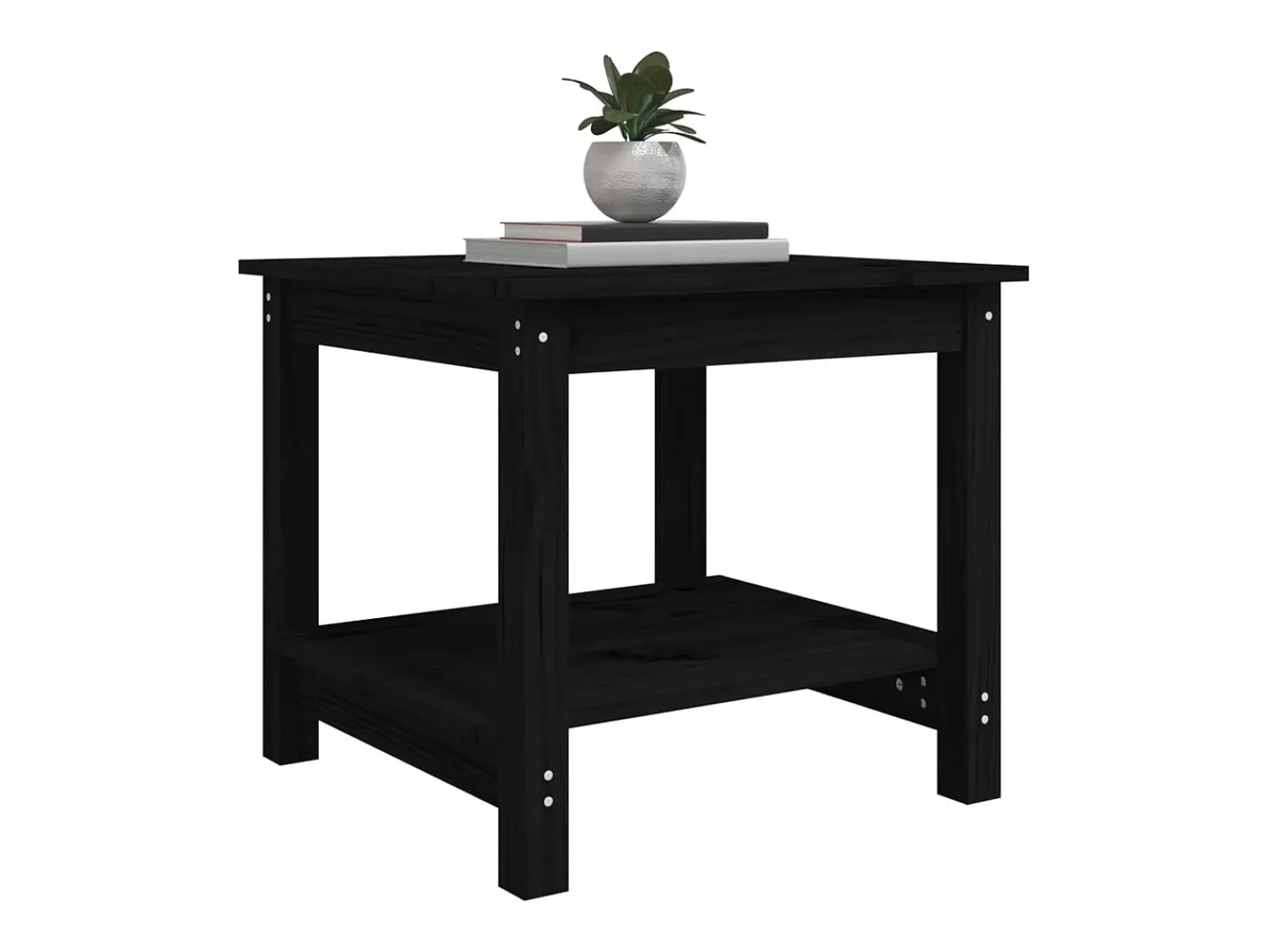 Mesa De Centro|vidaxl Mesa de centro 50x50x45 cm madeira de pinho maciça Preto