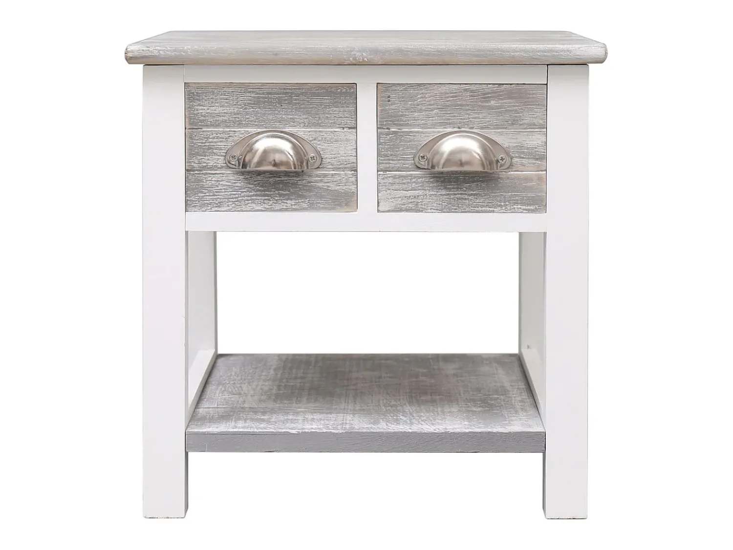 Mesa De Centro* Mesa de centro 40x40x40 cm madeira de paulownia PT943296 Cinzento