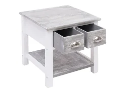 Mesa De Centro* Mesa de centro 40x40x40 cm madeira de paulownia PT943296 Cinzento