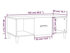 vidaxl Mesa de centro 102x50x40 cm madeira processada^ Mesa De Centro