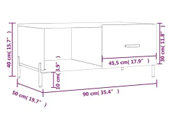 vidaxl Mesa de centro 90x50x40 cm madeira processada^ Mesa De Centro