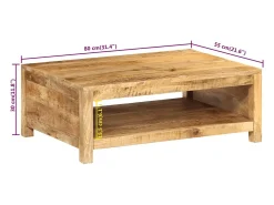 Discount vidaxl Mesa de centro 80x55x30 cm madeira de mangueira maciça Natural claro