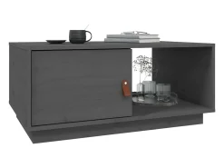 Mesa De Centro* Mesa de centro 80x80x35,5 cm madeira de pinho maciça cinza PT414375 Cinzento