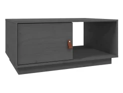 Mesa De Centro* Mesa de centro 80x80x35,5 cm madeira de pinho maciça cinza PT414375 Cinzento
