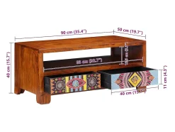 Mesa De Centro*vidaxl Mesa de centro 90x50x40 cm madeira de acácia maciça Natural claro