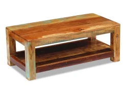 Mesa de centro 90x45x35 cm madeira reciclada maciça PT358811^ Mesa De Centro