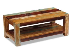 Mesa de centro 90x45x35 cm madeira reciclada maciça PT358811^ Mesa De Centro