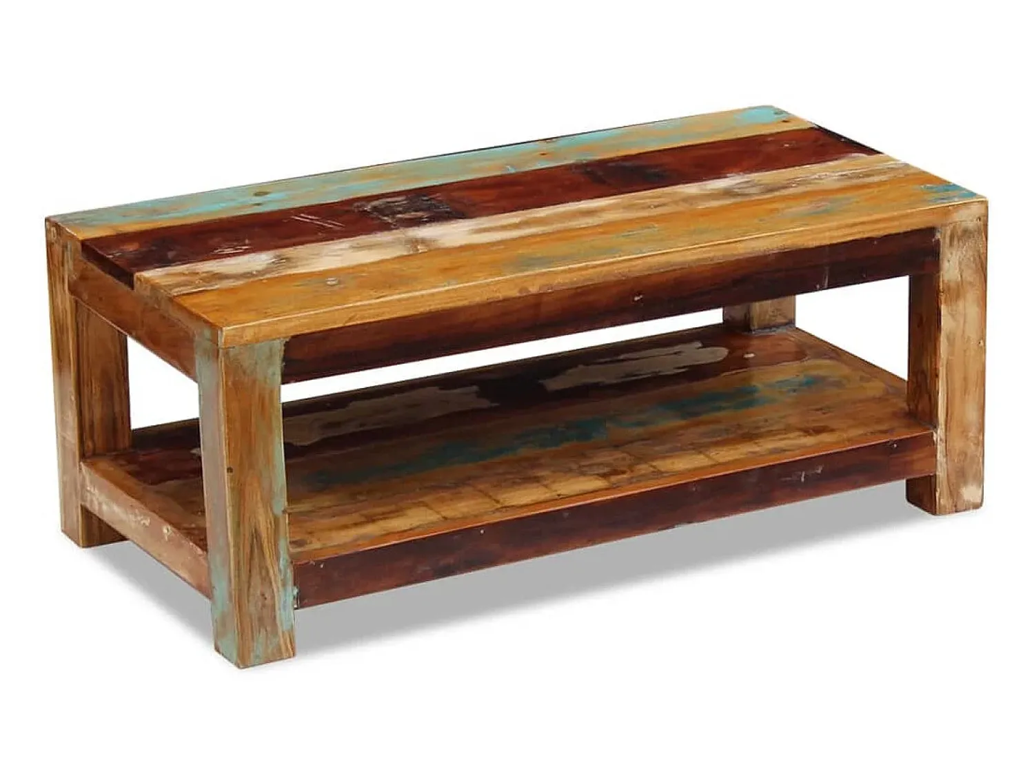 Mesa de centro 90x45x35 cm madeira reciclada maciça PT358811^ Mesa De Centro