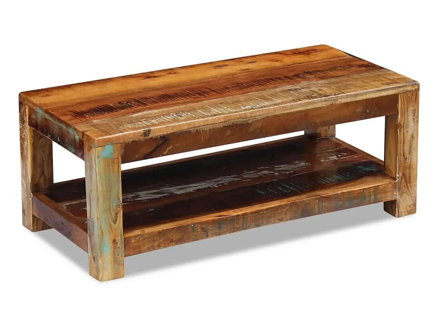 Mesa de centro 90x45x35 cm madeira reciclada maciça PT358811^ Mesa De Centro