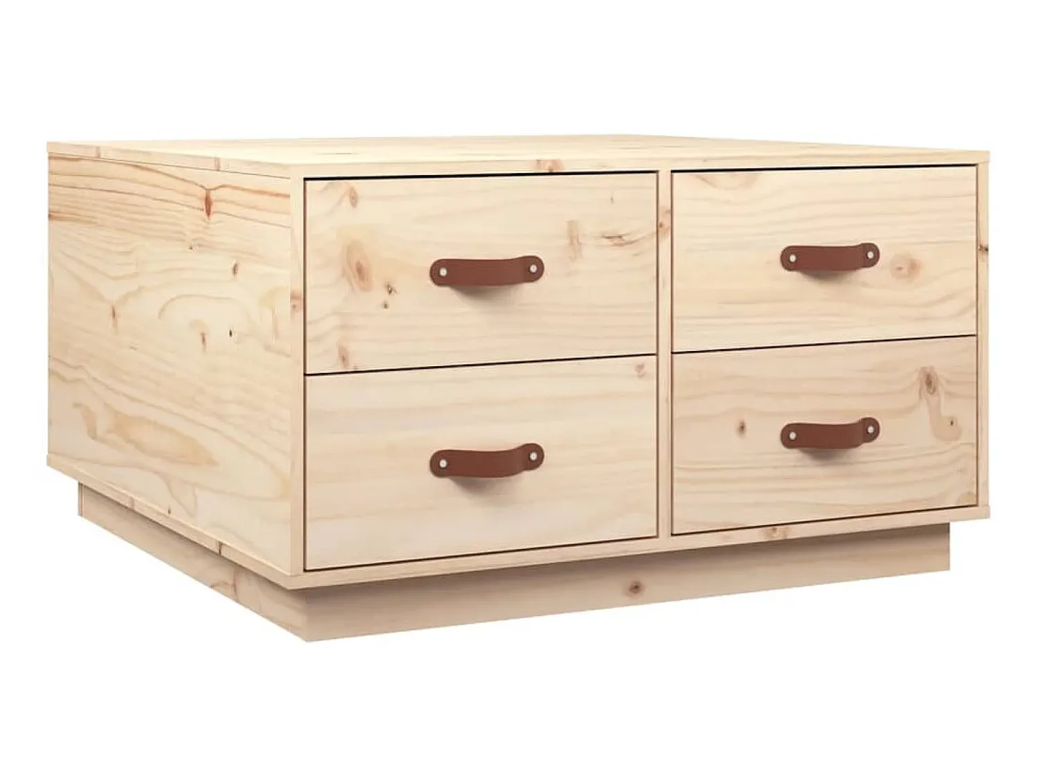 Mesa De Centro| Mesa de centro 80x80x45 cm madeira de pinho maciça PT399648 Castanho