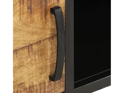 Clearance Mesa de centro 105x50x35 cm madeira de mangueira áspera PT251807 Castanho