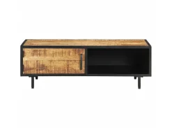 Clearance Mesa de centro 105x50x35 cm madeira de mangueira áspera PT251807 Castanho