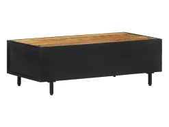 Clearance Mesa de centro 105x50x35 cm madeira de mangueira áspera PT251807 Castanho