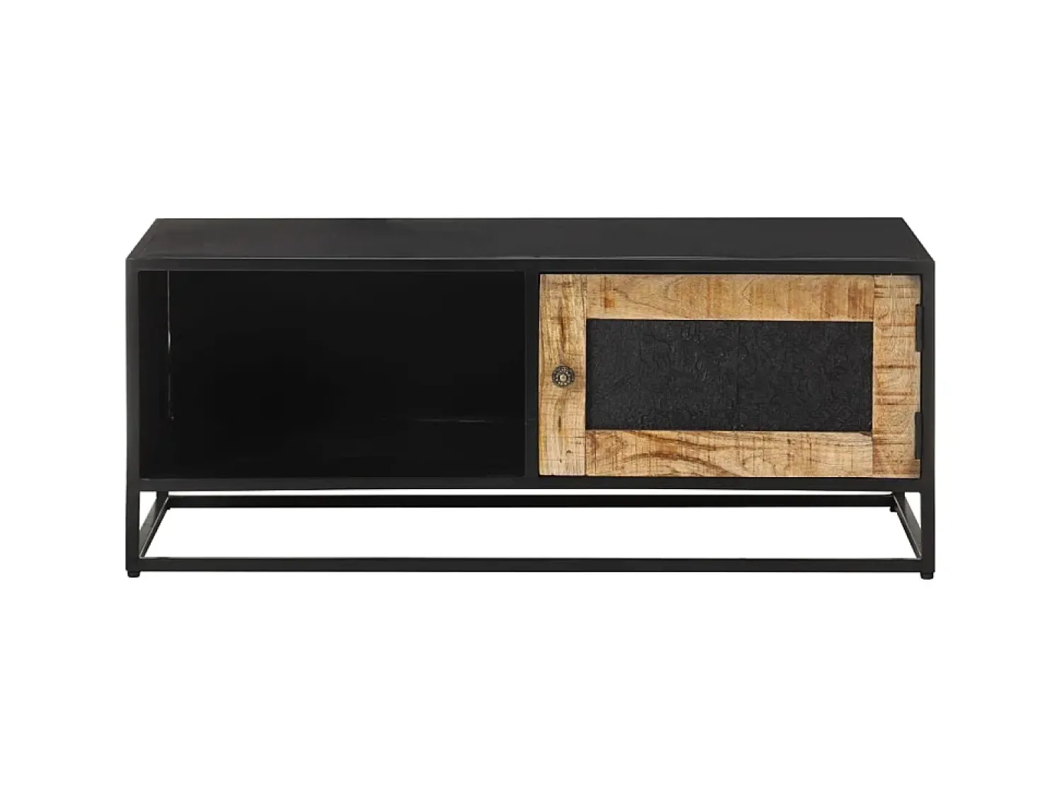 Mesa de centro 90x50x35 cm madeira de mangueira áspera PT667653 Castanho