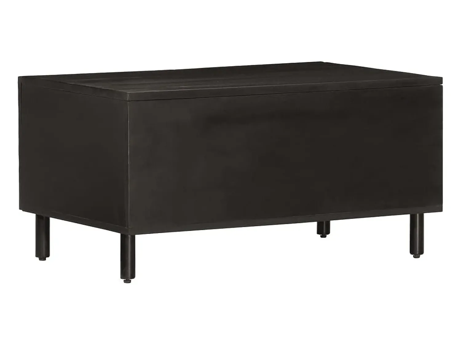 Best vidaxl Mesa de centro 80x50x40 cm madeira de mangueira maciça Preto
