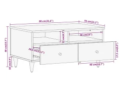 Mesa De Centro|vidaxl Mesa de centro 80x54x40 cm madeira de mangueira maciça Natural claro