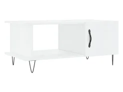 Mesa De Centro| Mesa de centro 90x50x40 cm madeira processada brilhante PT615790 Branco