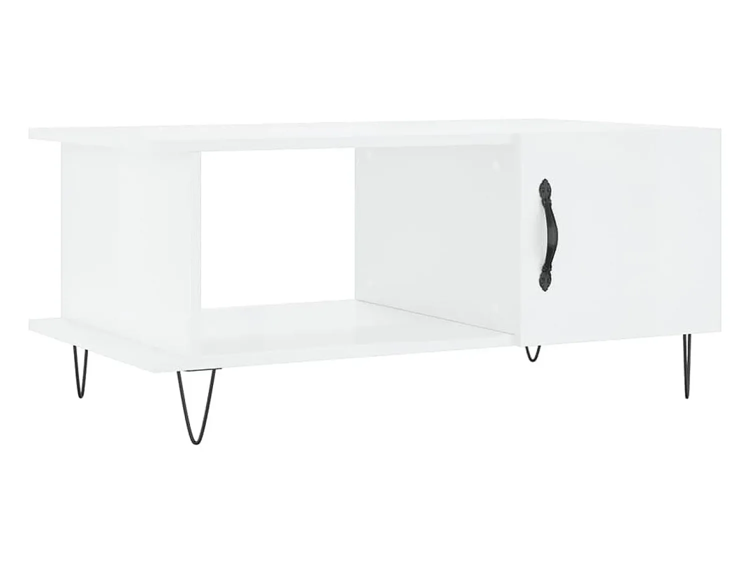 Mesa De Centro| Mesa de centro 90x50x40 cm madeira processada brilhante PT615790 Branco