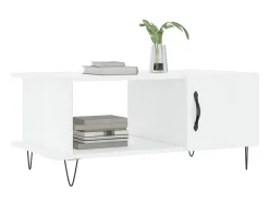 Mesa De Centro| Mesa de centro 90x50x40 cm madeira processada brilhante PT615790 Branco