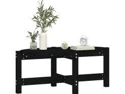 New Mesa de centro 87x48x35 cm madeira de pinho maciça PT363390 Preto