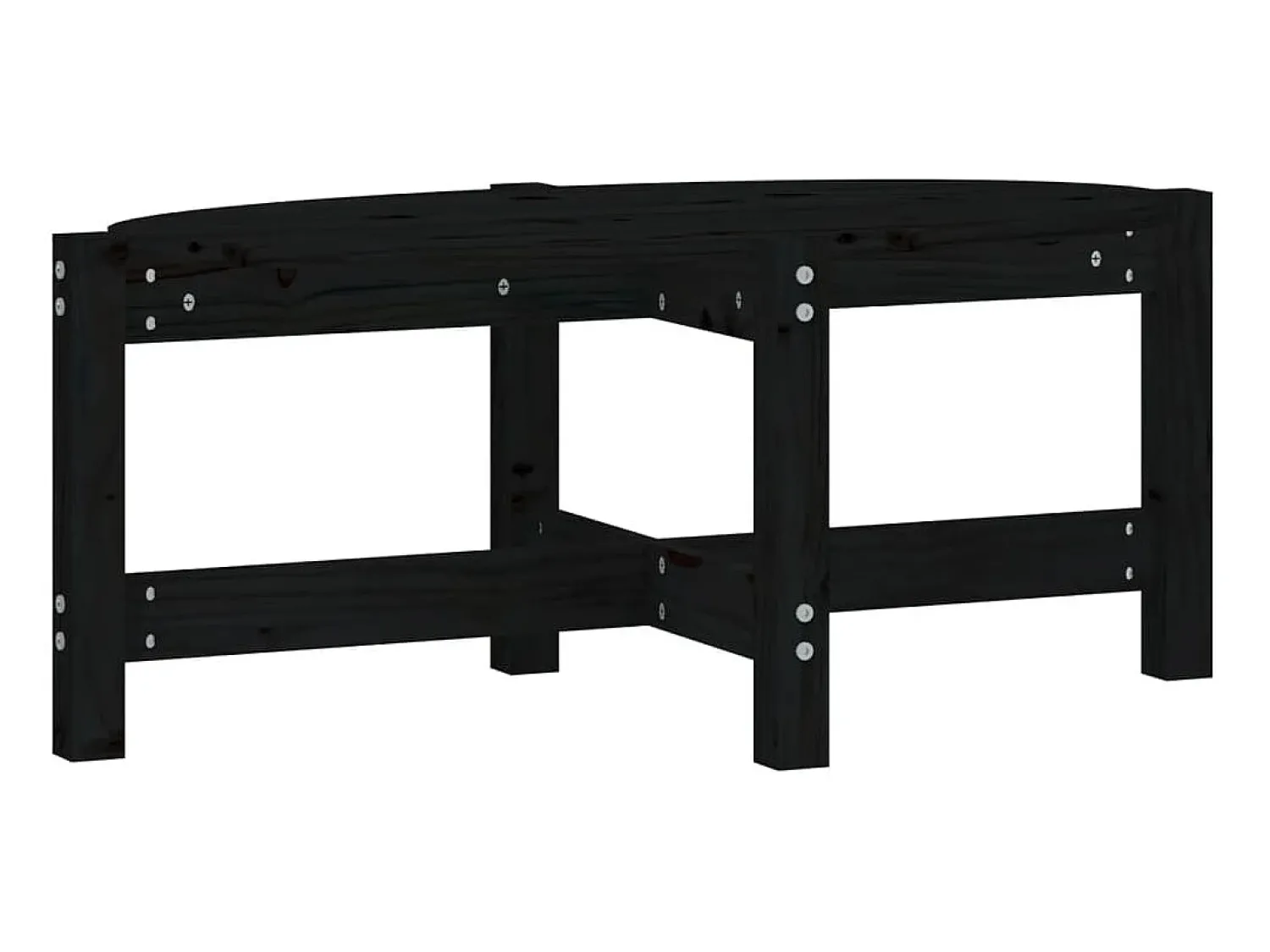 New Mesa de centro 87x48x35 cm madeira de pinho maciça PT363390 Preto