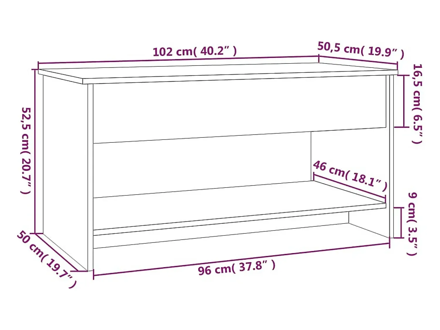 New vidaxl Mesa de centro 102x50x52,5 cm madeira processada Branco