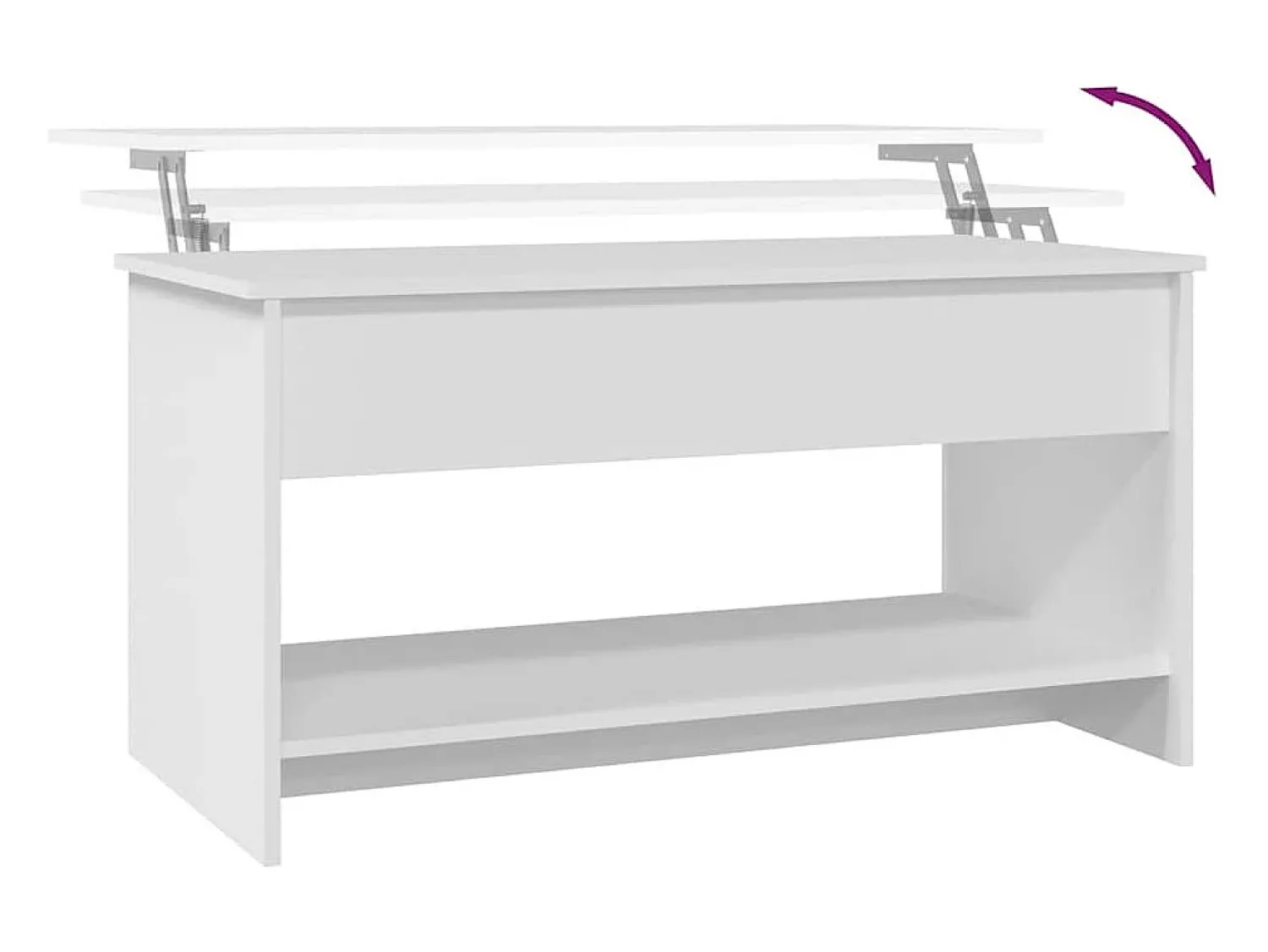 New vidaxl Mesa de centro 102x50x52,5 cm madeira processada Branco