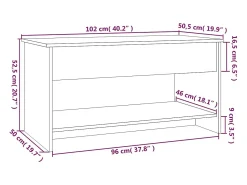New vidaxl Mesa de centro 102x50x52,5 cm madeira processada Branco