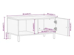 vidaxl Mesa de centro 80x50x40 cm madeira de mangueira maciça^ Mesa De Centro