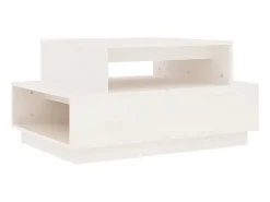 Mesa De Centro| Mesa de centro 80x55x40,5 cm madeira de pinho maciça PT506273 Branco