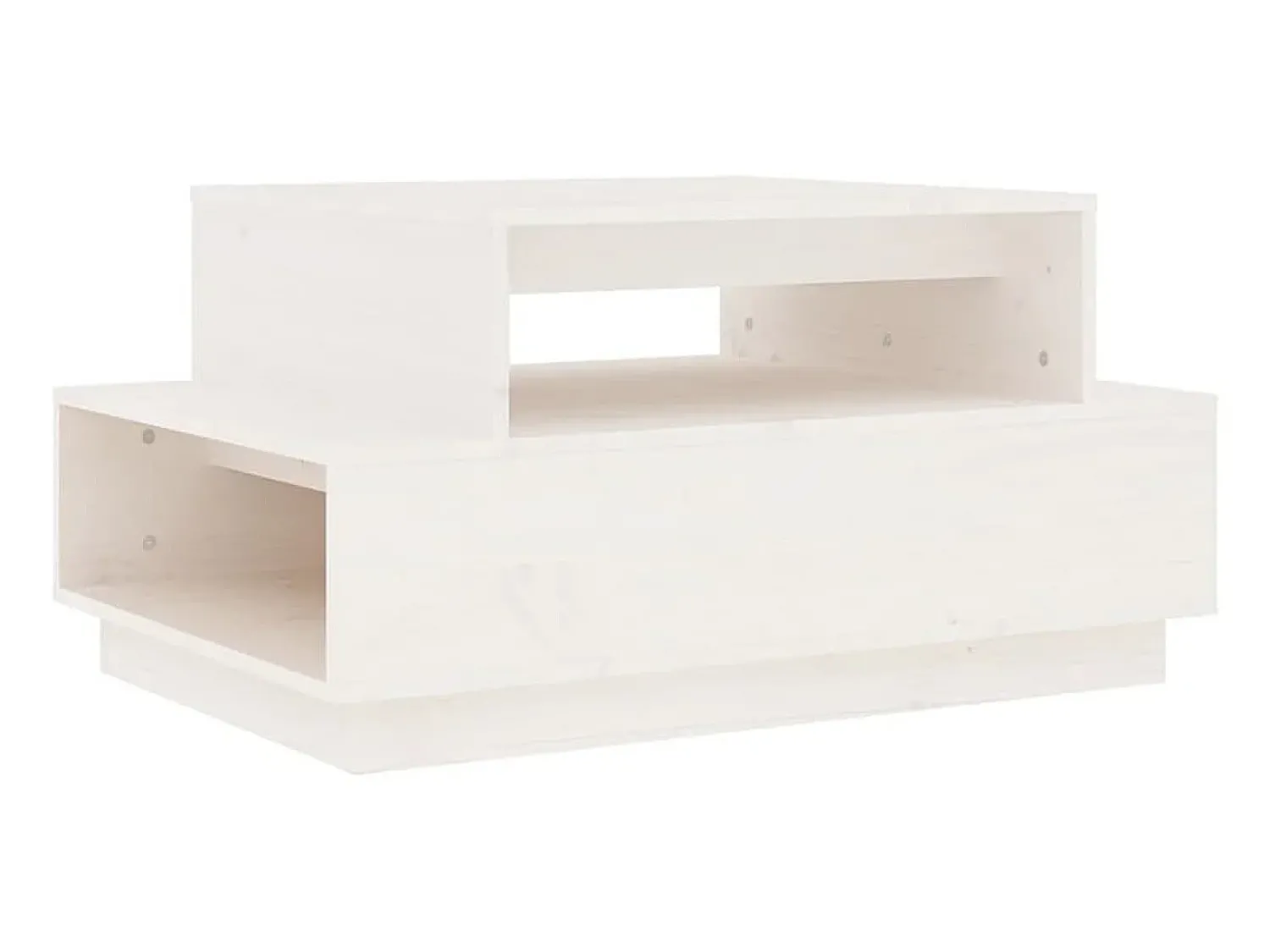 Mesa De Centro| Mesa de centro 80x55x40,5 cm madeira de pinho maciça PT506273 Branco