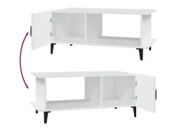 Hot Mesa de centro 90x50x40 cm madeira processada PT354005 Branco