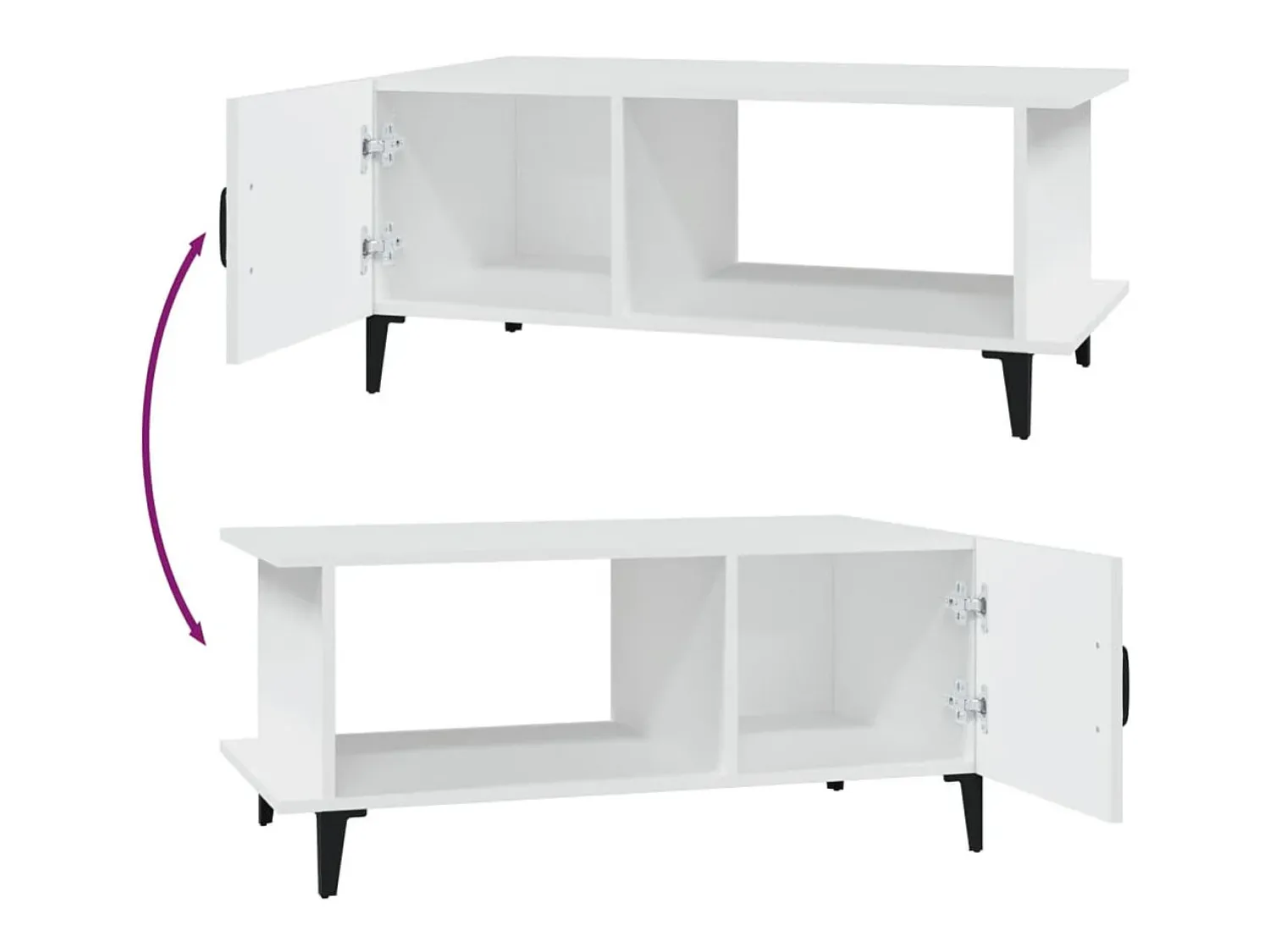 Hot Mesa de centro 90x50x40 cm madeira processada PT354005 Branco