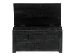 Mesa De Centro*vidaxl Mesa de centro 65x65x30 cm madeira de mangueira maciça Preto
