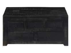 Mesa De Centro*vidaxl Mesa de centro 65x65x30 cm madeira de mangueira maciça Preto