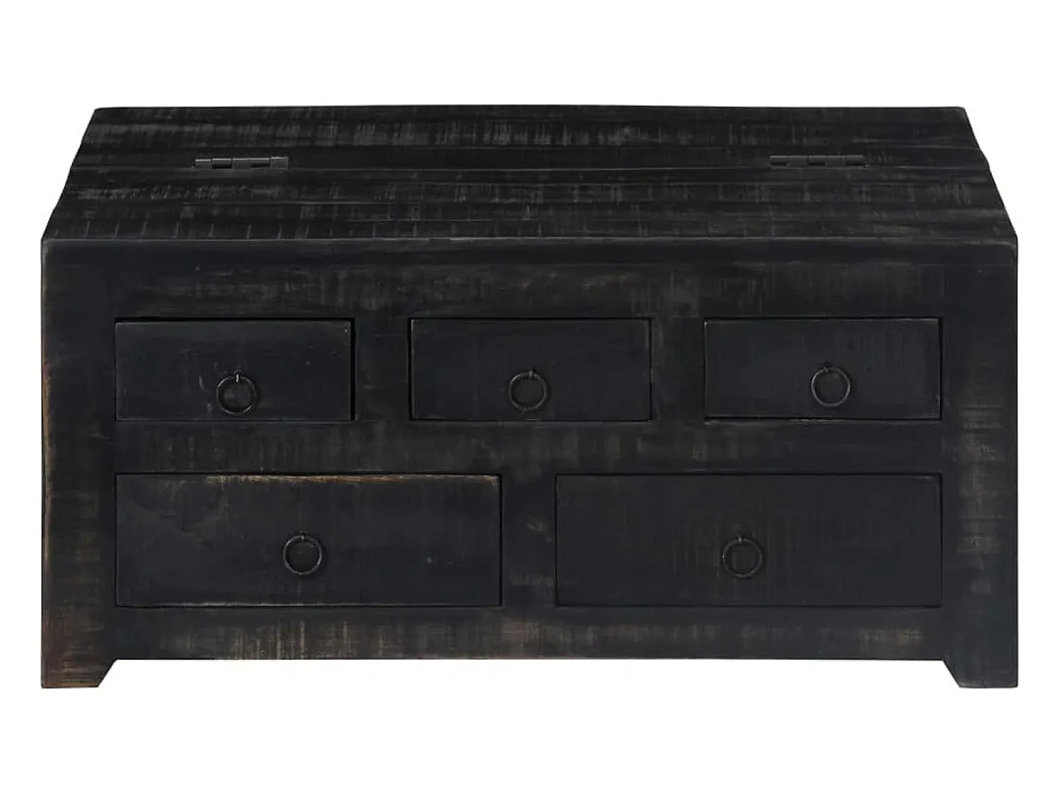 Mesa De Centro*vidaxl Mesa de centro 65x65x30 cm madeira de mangueira maciça Preto