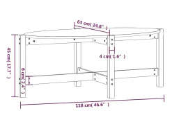 Best vidaxl Mesa de centro 118x63x45 cm madeira de pinho maciça Natural claro