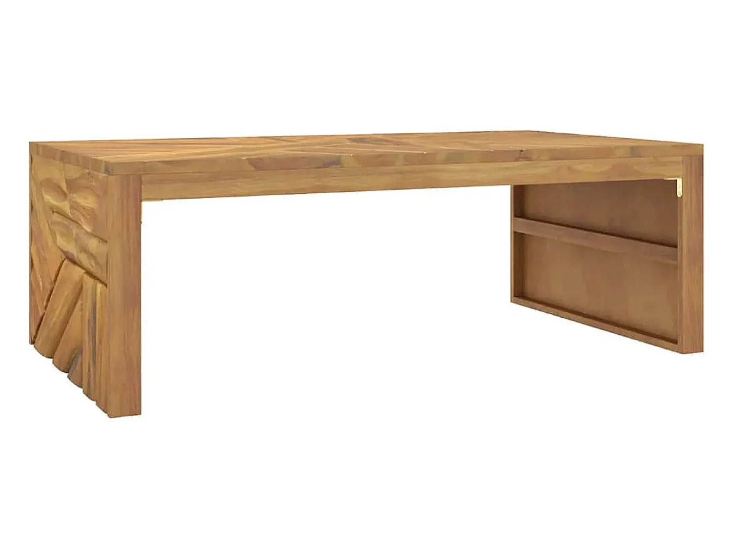 vidaxl Mesa de centro 110x60x38 cm madeira maciça teca^ Mesa De Centro
