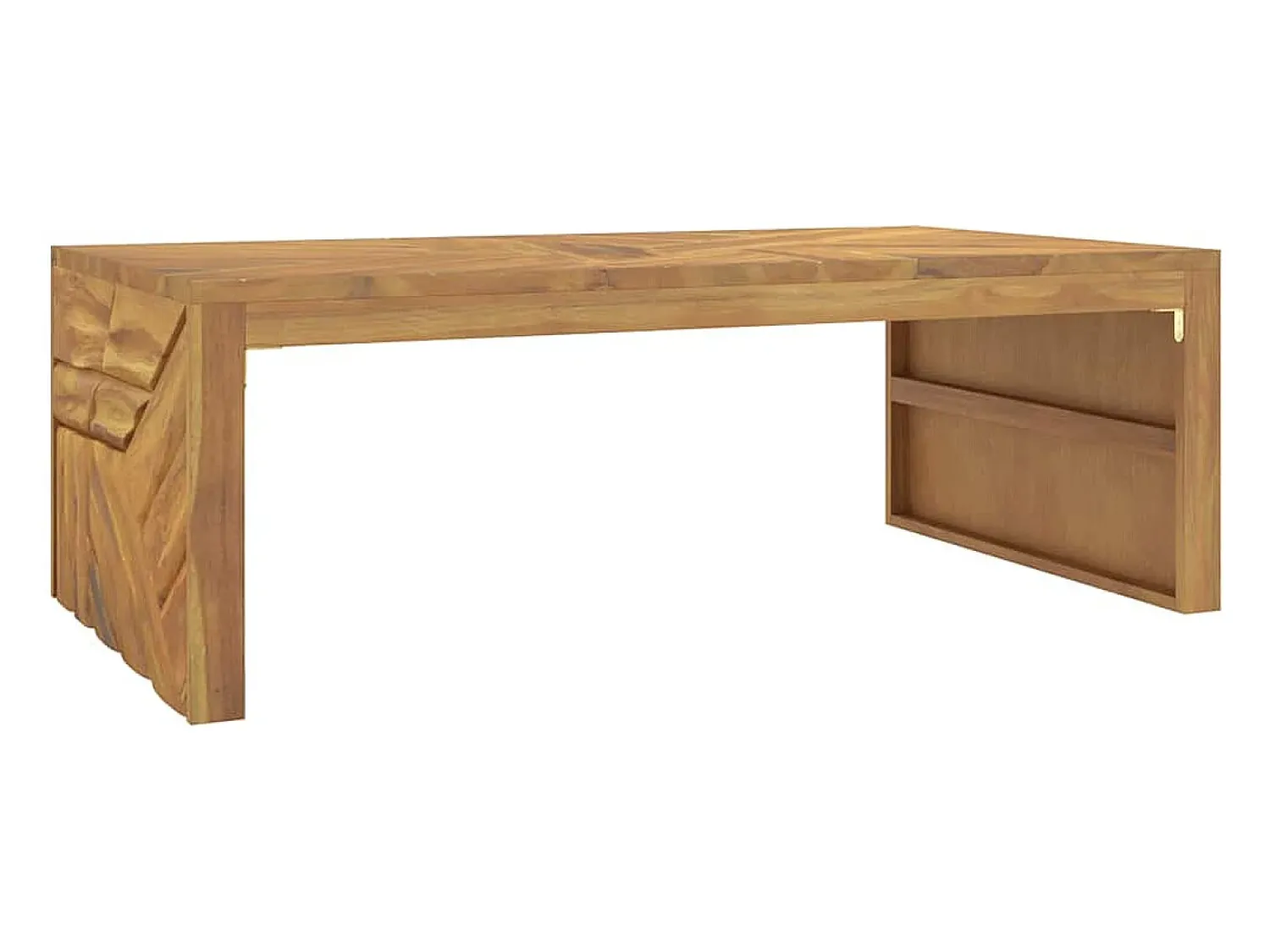 vidaxl Mesa de centro 110x60x38 cm madeira maciça teca^ Mesa De Centro