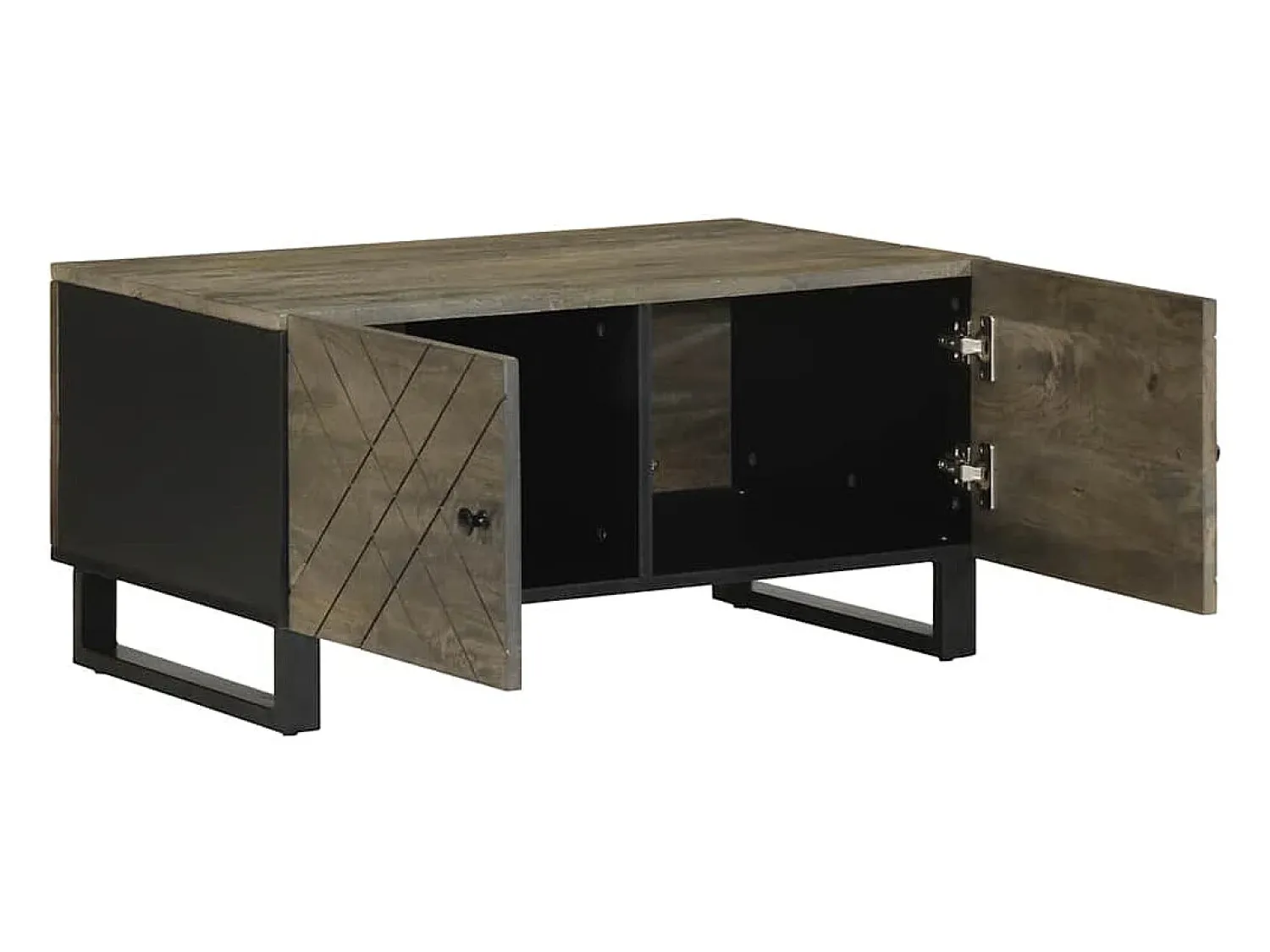 Hot vidaxl Mesa de centro 80x50x40 cm madeira de mangueira maciça Preto