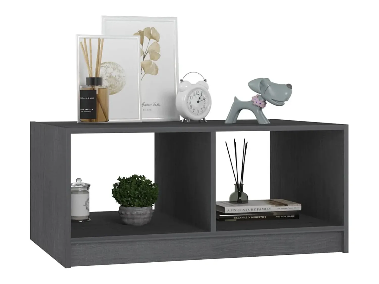 Sale vidaxl Mesa de centro 75x50x33,5 cm madeira de pinho maciça Cinzento