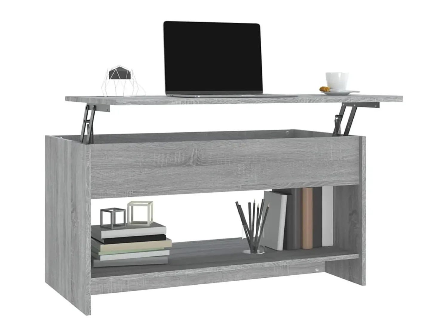 Mesa De Centro* Mesa de centro 102x50x52,5 cm madeira processada sonoma cinza PT884860 Cinzento