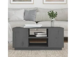 Discount Mesa de centro 90x49x40,5 cm madeira de pinho maciça PT727465 Cinzento
