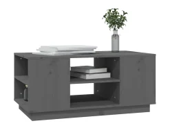 Discount Mesa de centro 90x49x40,5 cm madeira de pinho maciça PT727465 Cinzento