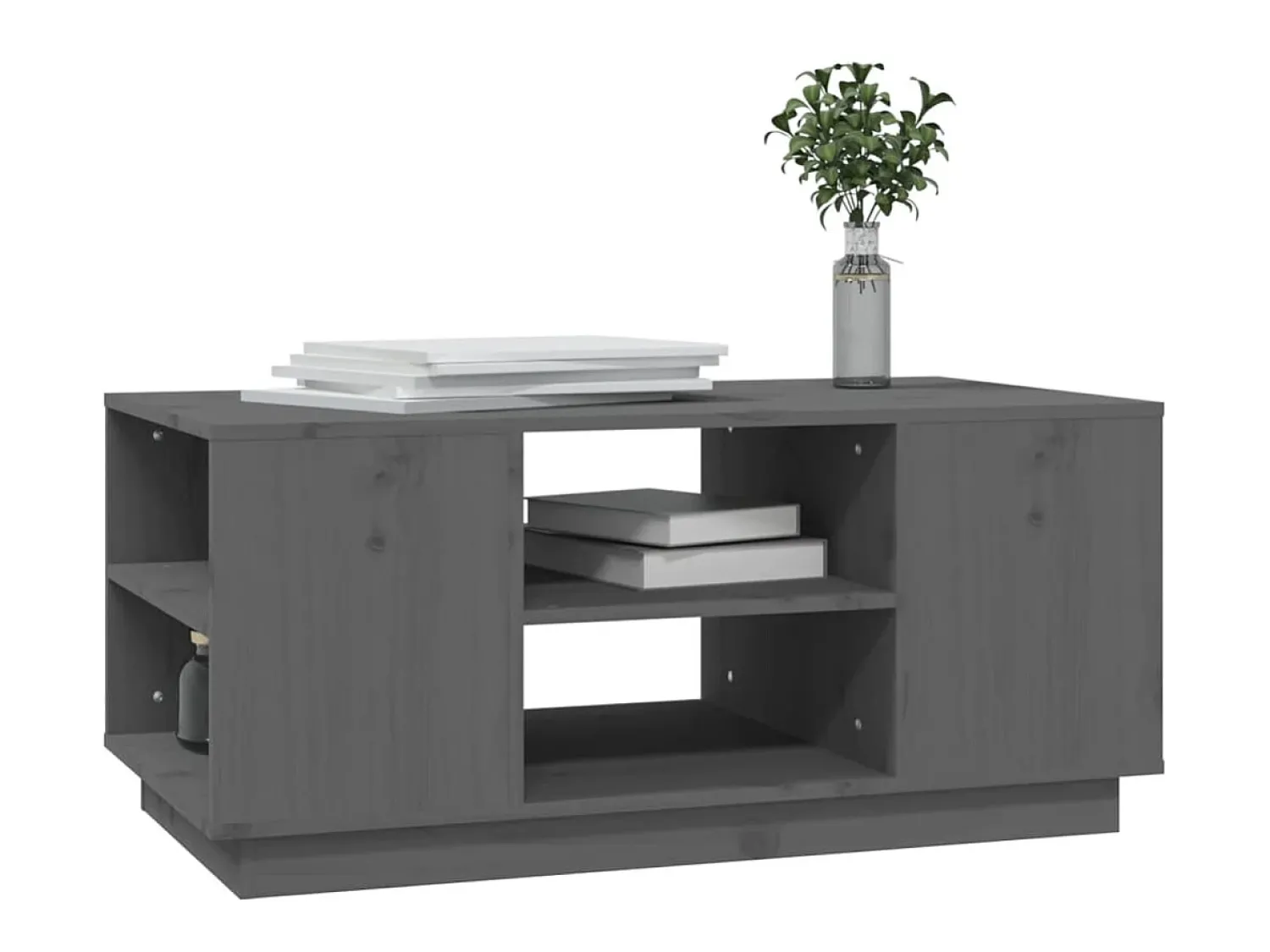 Discount Mesa de centro 90x49x40,5 cm madeira de pinho maciça PT727465 Cinzento
