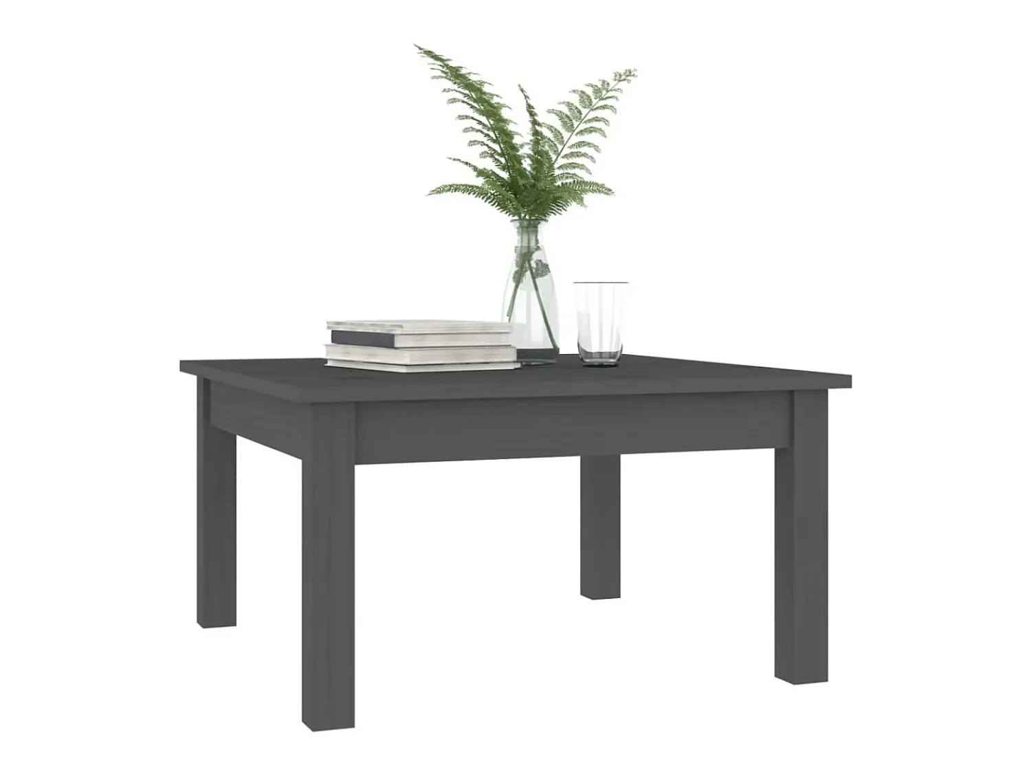 Mesa De Centro| Mesa de centro 55x55x30 cm madeira de pinho maciça PT103060 Cinzento