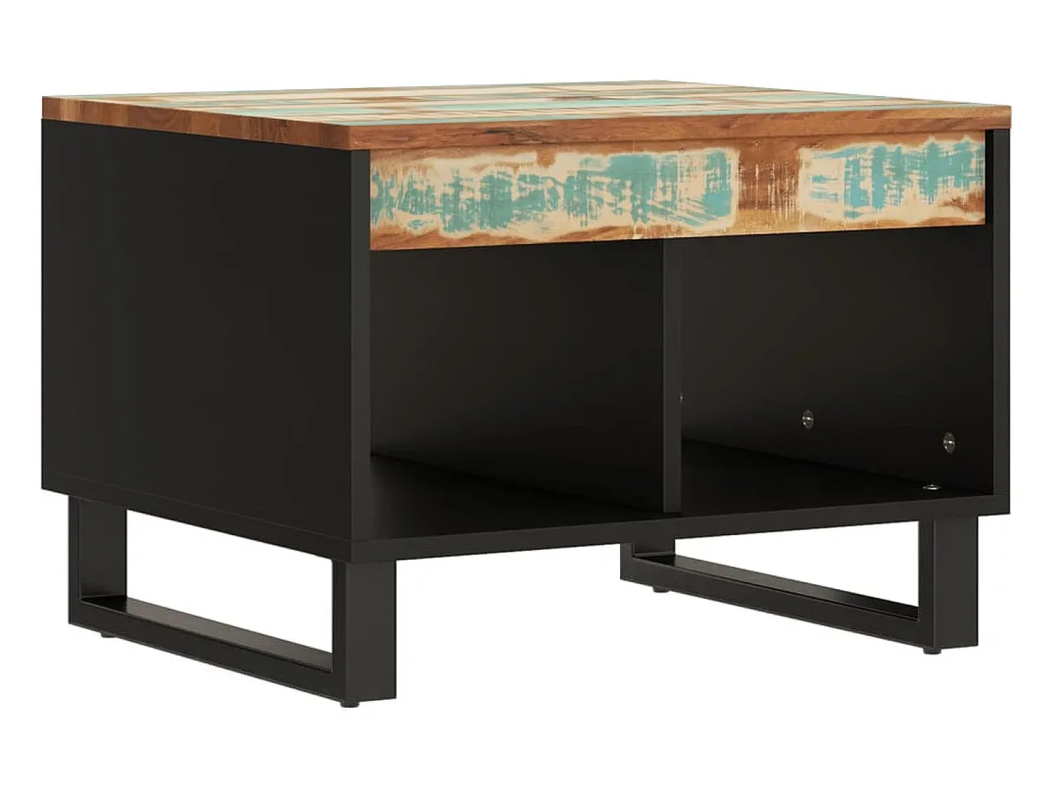 Outlet vidaxl Mesa de centro 55x50x40 cm madeira recuperada maciça Multicor